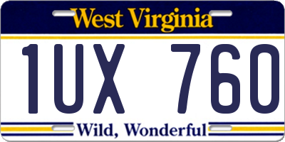 WV license plate 1UX760