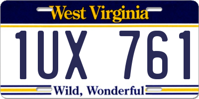 WV license plate 1UX761