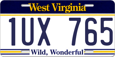 WV license plate 1UX765