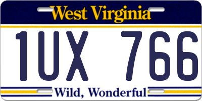 WV license plate 1UX766