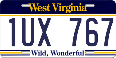 WV license plate 1UX767