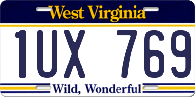 WV license plate 1UX769