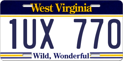 WV license plate 1UX770