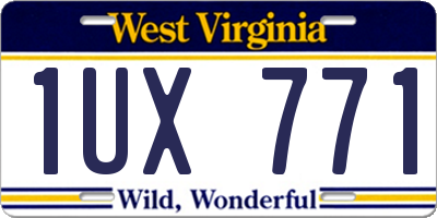 WV license plate 1UX771