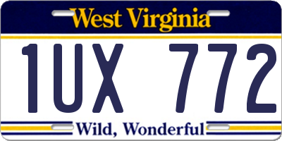 WV license plate 1UX772