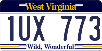 WV license plate 1UX773