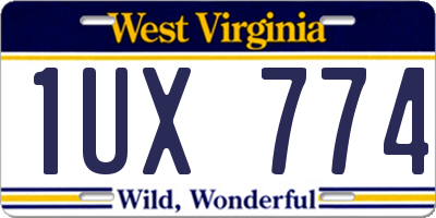 WV license plate 1UX774