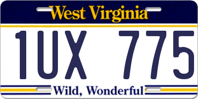 WV license plate 1UX775