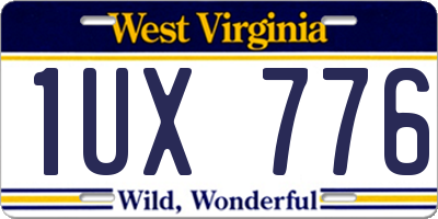 WV license plate 1UX776