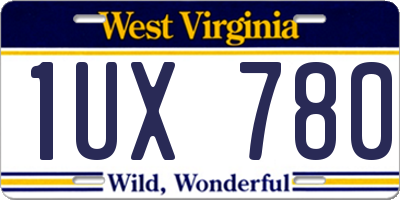 WV license plate 1UX780