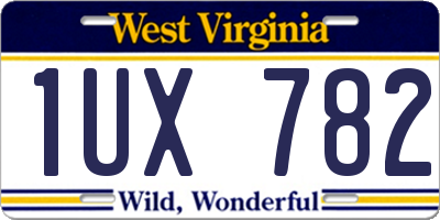 WV license plate 1UX782