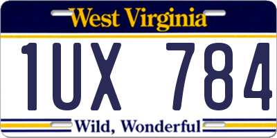 WV license plate 1UX784