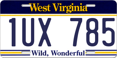 WV license plate 1UX785