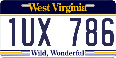 WV license plate 1UX786