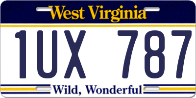WV license plate 1UX787