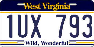 WV license plate 1UX793