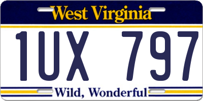 WV license plate 1UX797