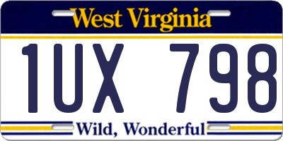 WV license plate 1UX798