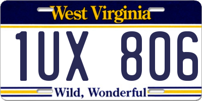 WV license plate 1UX806