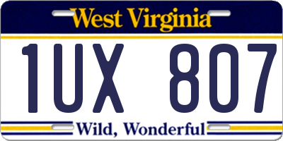 WV license plate 1UX807