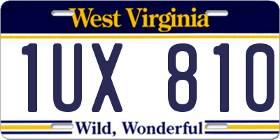 WV license plate 1UX810