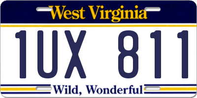 WV license plate 1UX811
