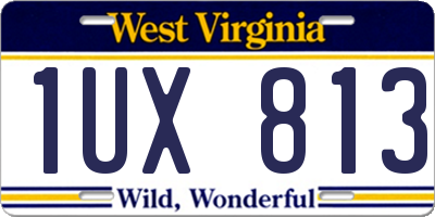 WV license plate 1UX813