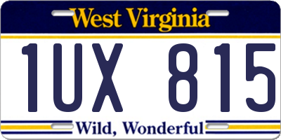 WV license plate 1UX815