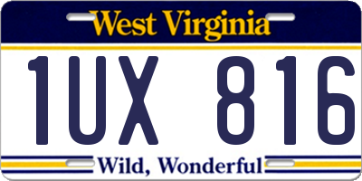 WV license plate 1UX816