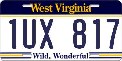 WV license plate 1UX817