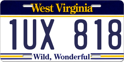 WV license plate 1UX818