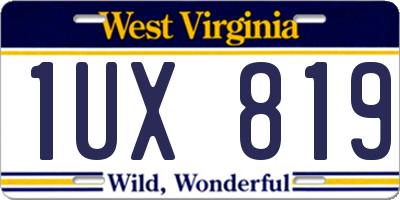 WV license plate 1UX819