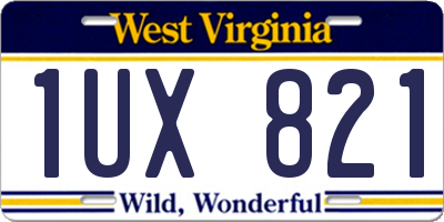 WV license plate 1UX821