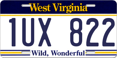 WV license plate 1UX822