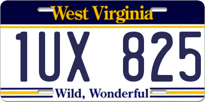 WV license plate 1UX825