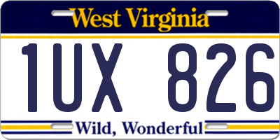 WV license plate 1UX826