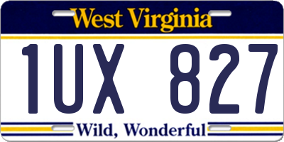 WV license plate 1UX827