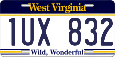 WV license plate 1UX832