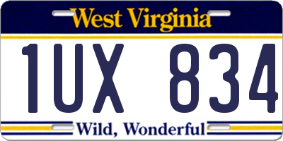 WV license plate 1UX834