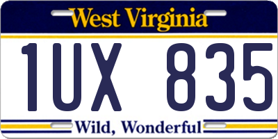 WV license plate 1UX835