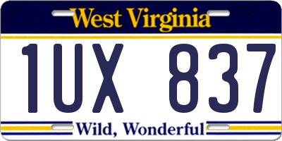 WV license plate 1UX837