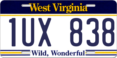WV license plate 1UX838