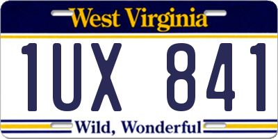 WV license plate 1UX841