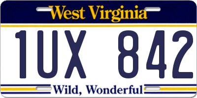 WV license plate 1UX842