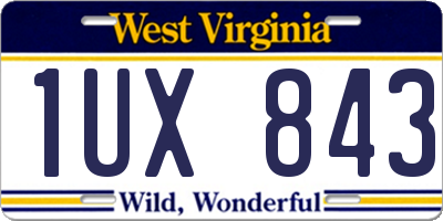 WV license plate 1UX843