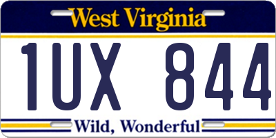 WV license plate 1UX844