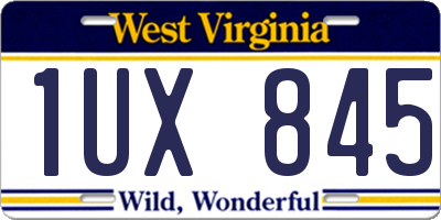 WV license plate 1UX845
