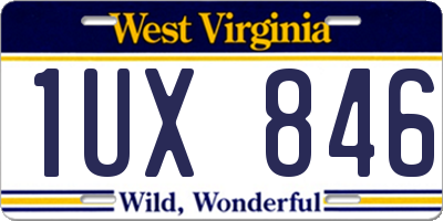 WV license plate 1UX846