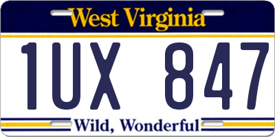 WV license plate 1UX847