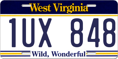WV license plate 1UX848